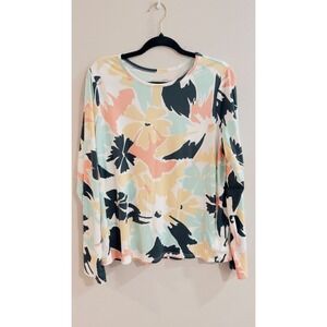 Hang Ten Womens XL Long Sleeve‎ Floral UV Protection Top Blouse Shirt